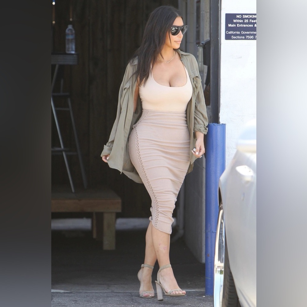 Yeezy Season 2 Suede Block Heel Sandal in Beige Size 38